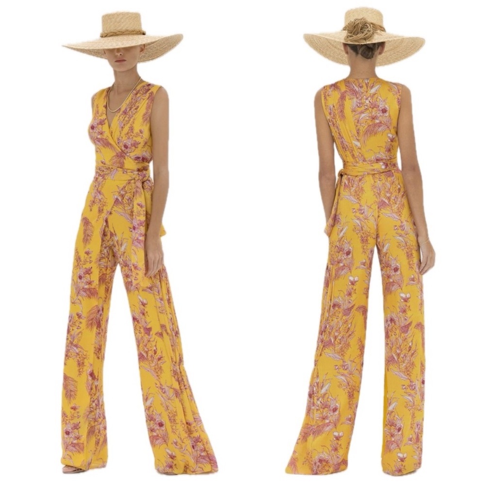 Alexis Tuscan Palm Kamiko Sleeveless Jumpsuit. Size XS NWT - Picture 2 of 9